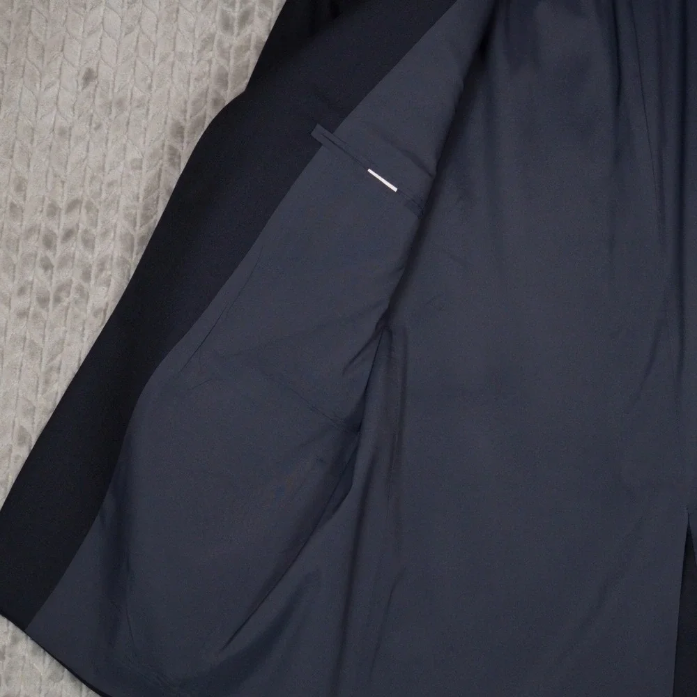Lauren Ralph Lauren Blazer Men 38R Navy Blue Solid Sport Coat Wool Blend
